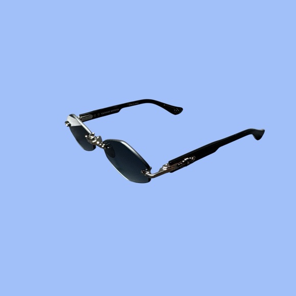 SOLD- CHROME HEARTS DEPP SUNGLASSES | BLACK FRAME| DEEP BLUE LENSES| SIZE 59 - Picture 3 of 10